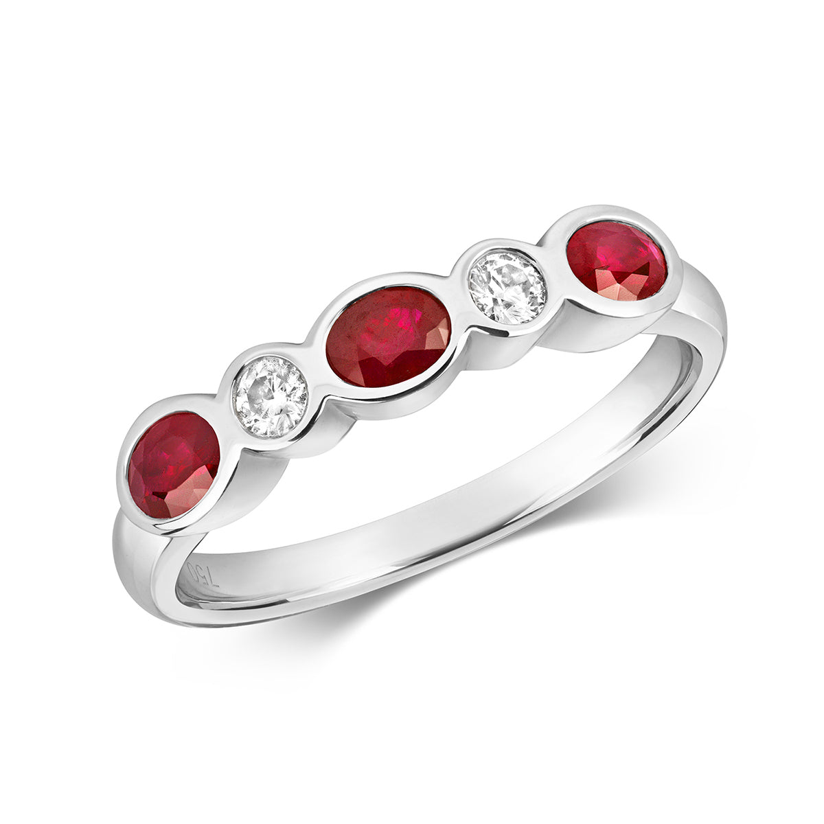 18ct White Gold Ruby & Diamond Eternity Ring