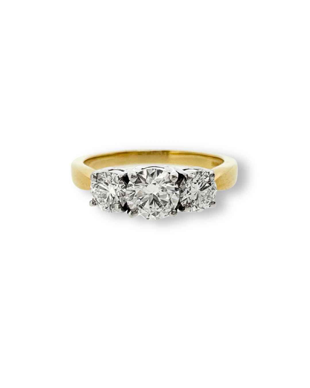 18ct Yellow Gold Lab Grown Diamond 1.00ct Trilogy Ring