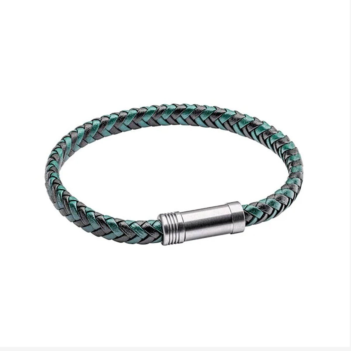 Green & Black Leather Bracelet