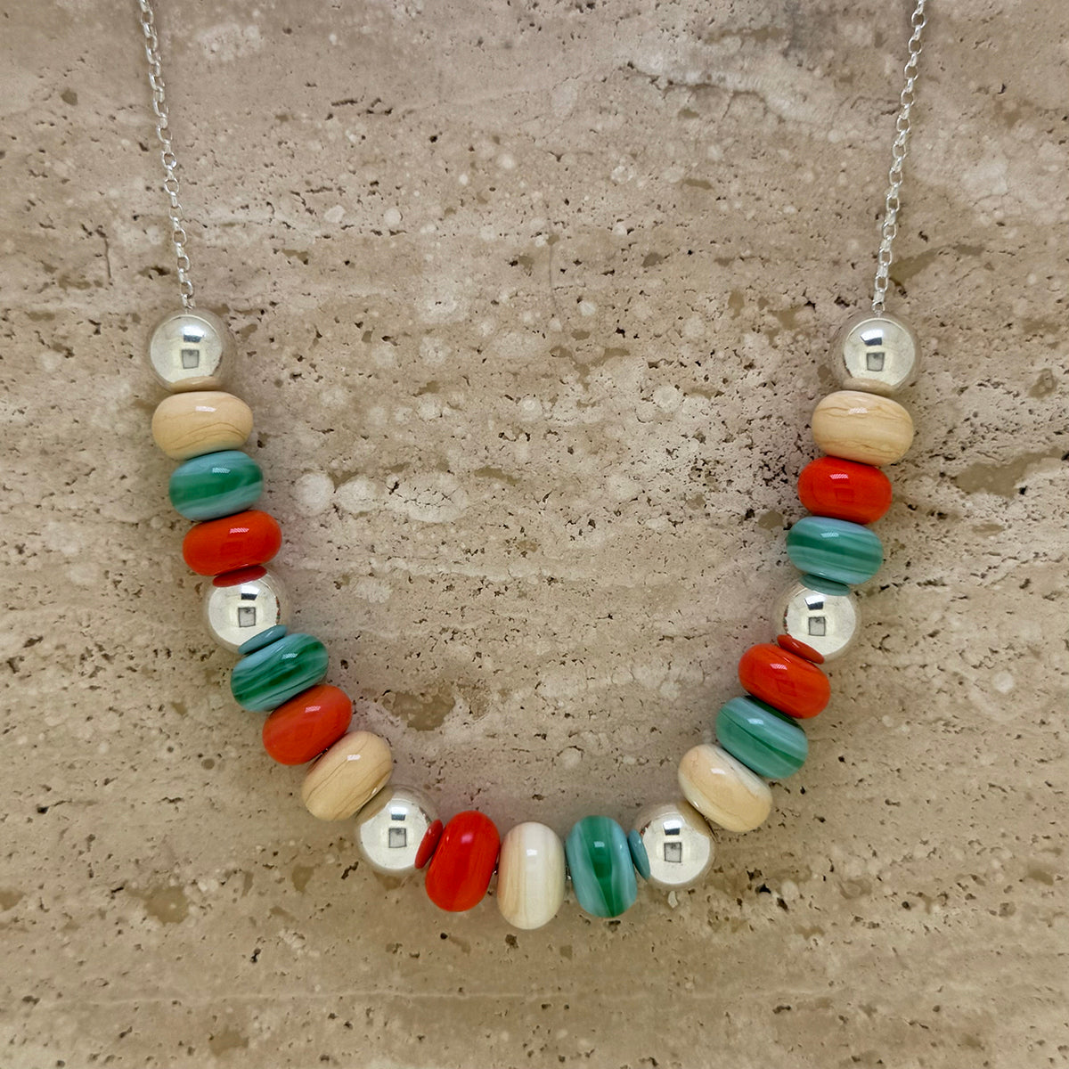 Beach Art Glass Beachy Beaded Necklet
