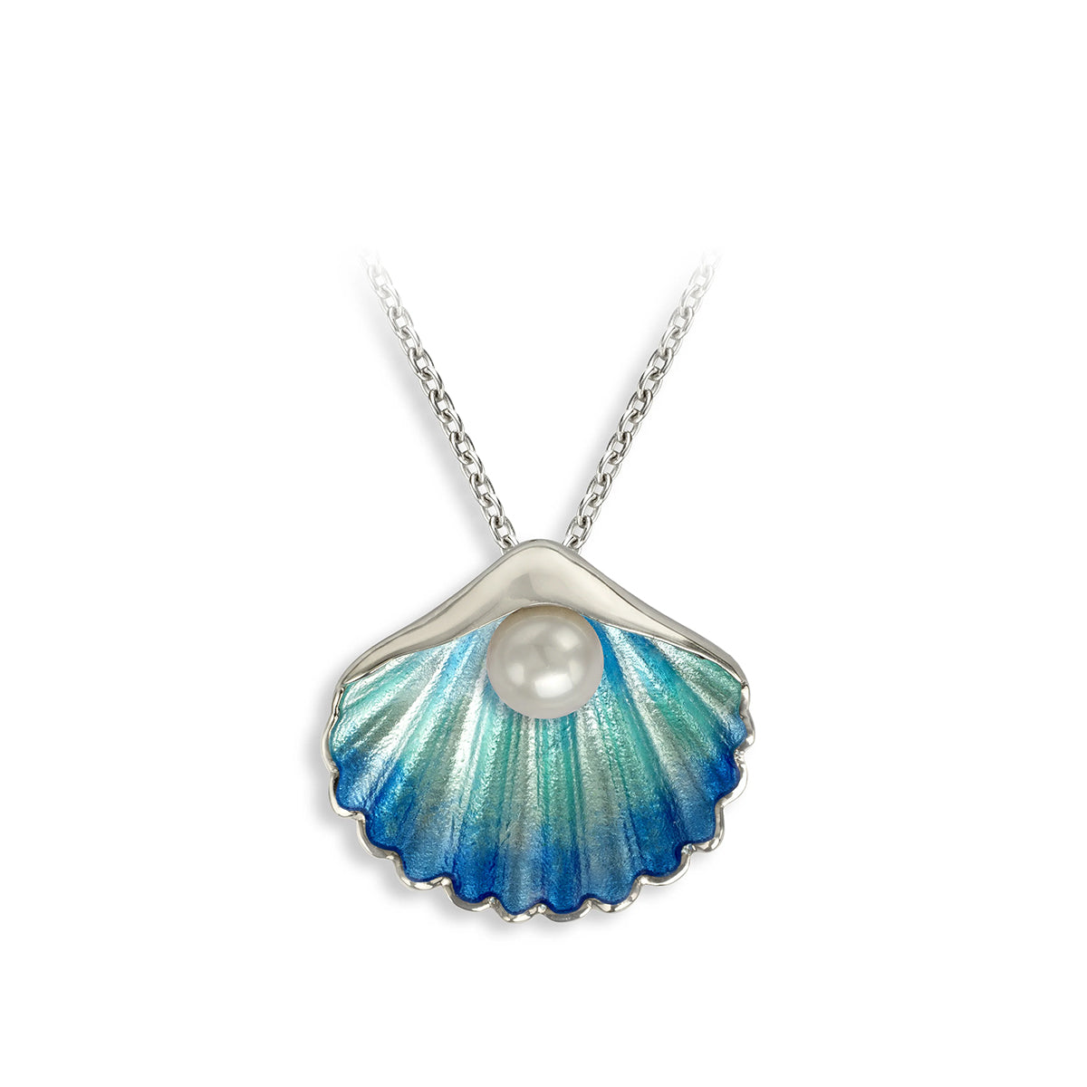 Nicole Barr Enamel & Pearl Shell Pendant