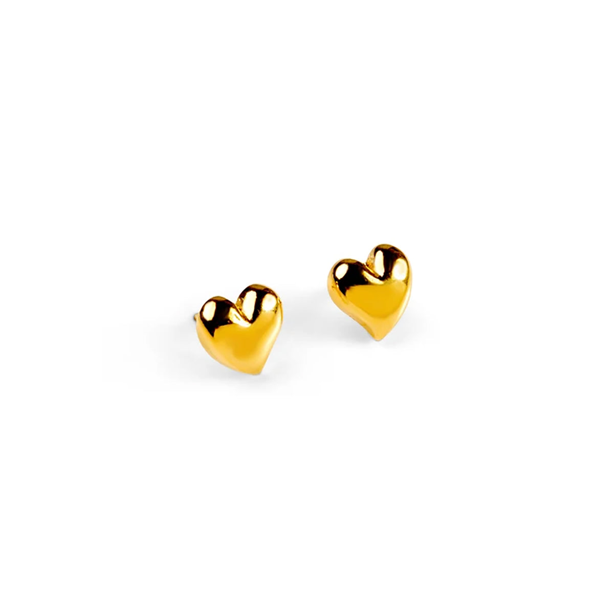 Sterling Silver & Gold Plated Heart Stud Earrings