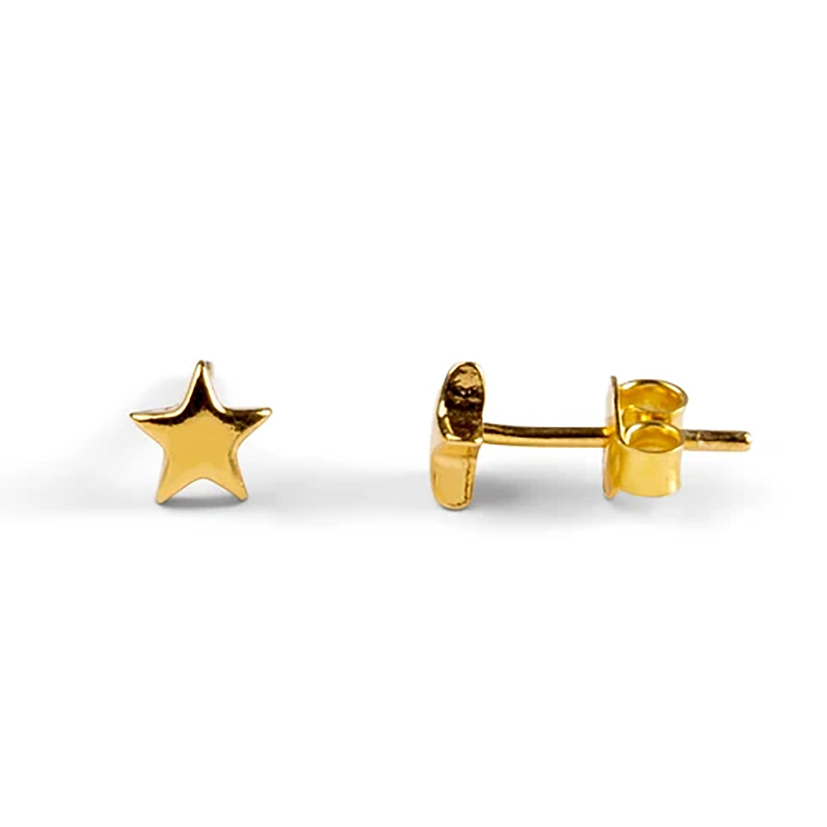 Sterling Silver & Gold Plated Star Stud Earrings