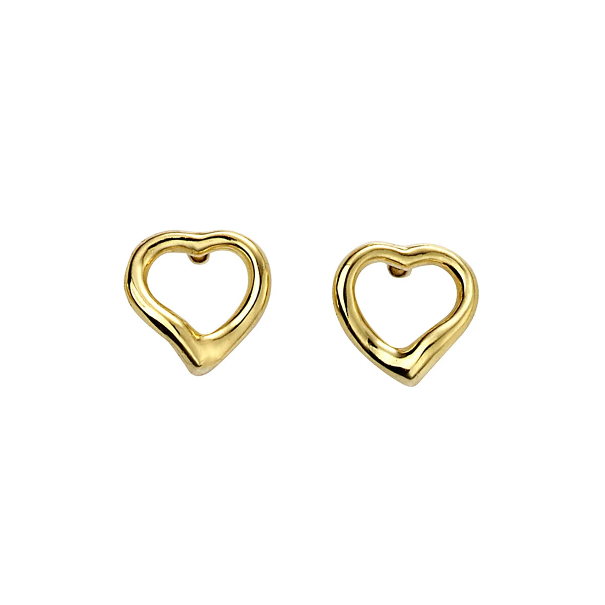 Sterling Silver & Gold Plated Heart Stud Earrings
