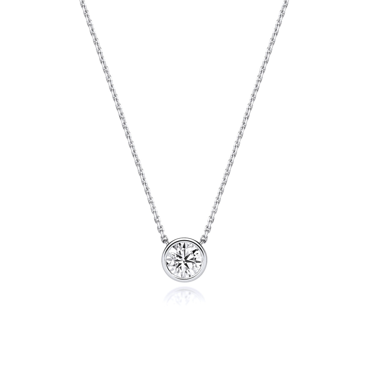 18ct White Gold 1.00ct Lab Grown Diamond Pendant Necklace