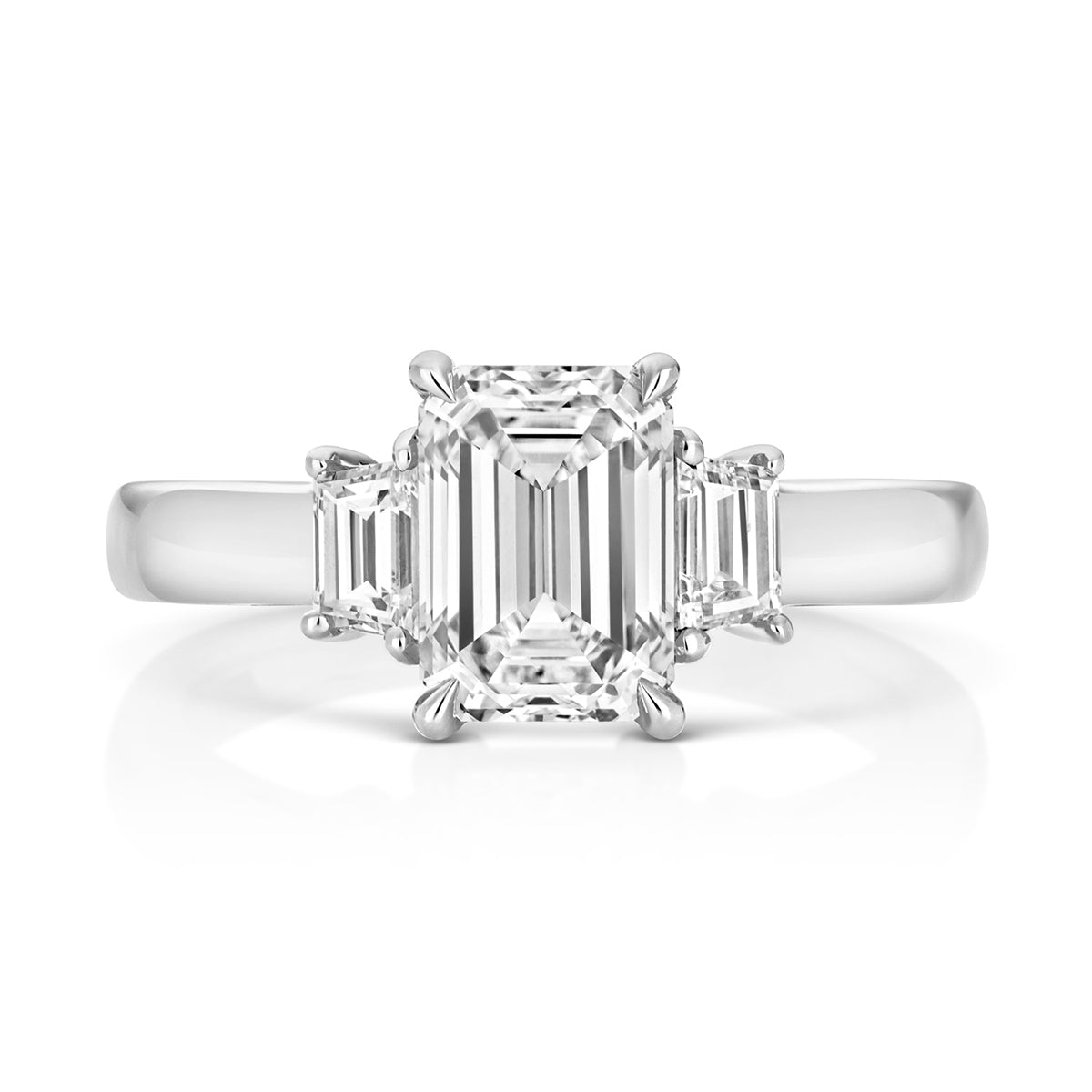 18ct White Gold Lab Grown Diamond Trilogy Ring 2.46ct