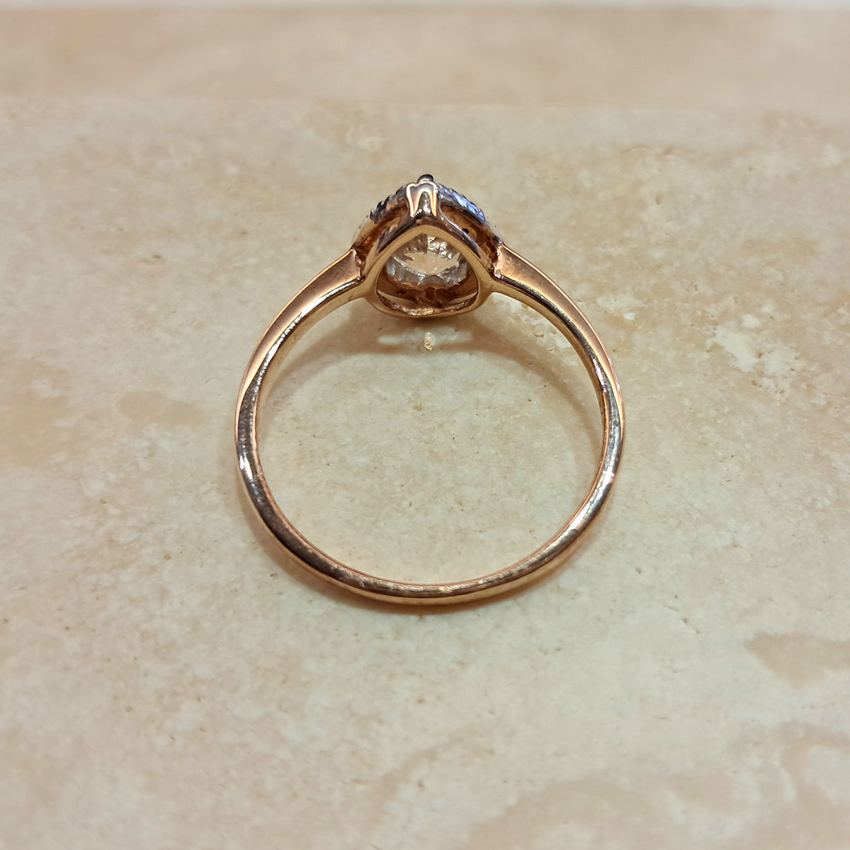 9ct Rose Gold Morganite & Diamond Cluster Ring