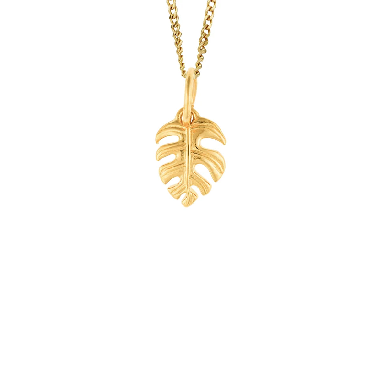 Sterling Silver & Gold Plated Palm Leaf Pendant Necklace