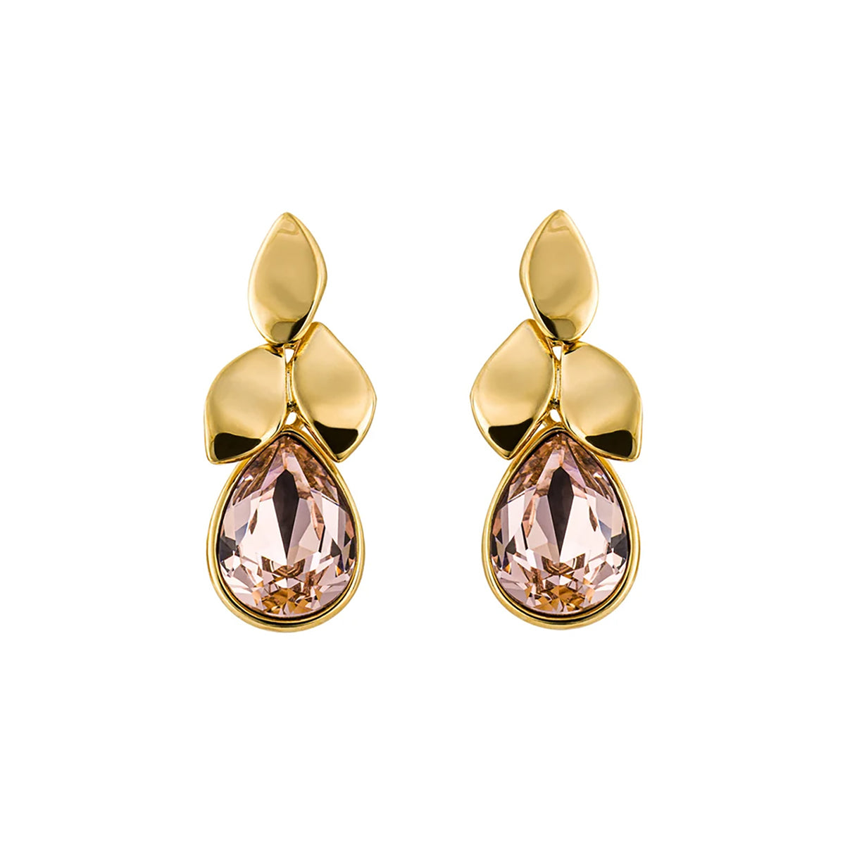 Sterling Silver & Gold Plated Petal Drop Stud Earrings