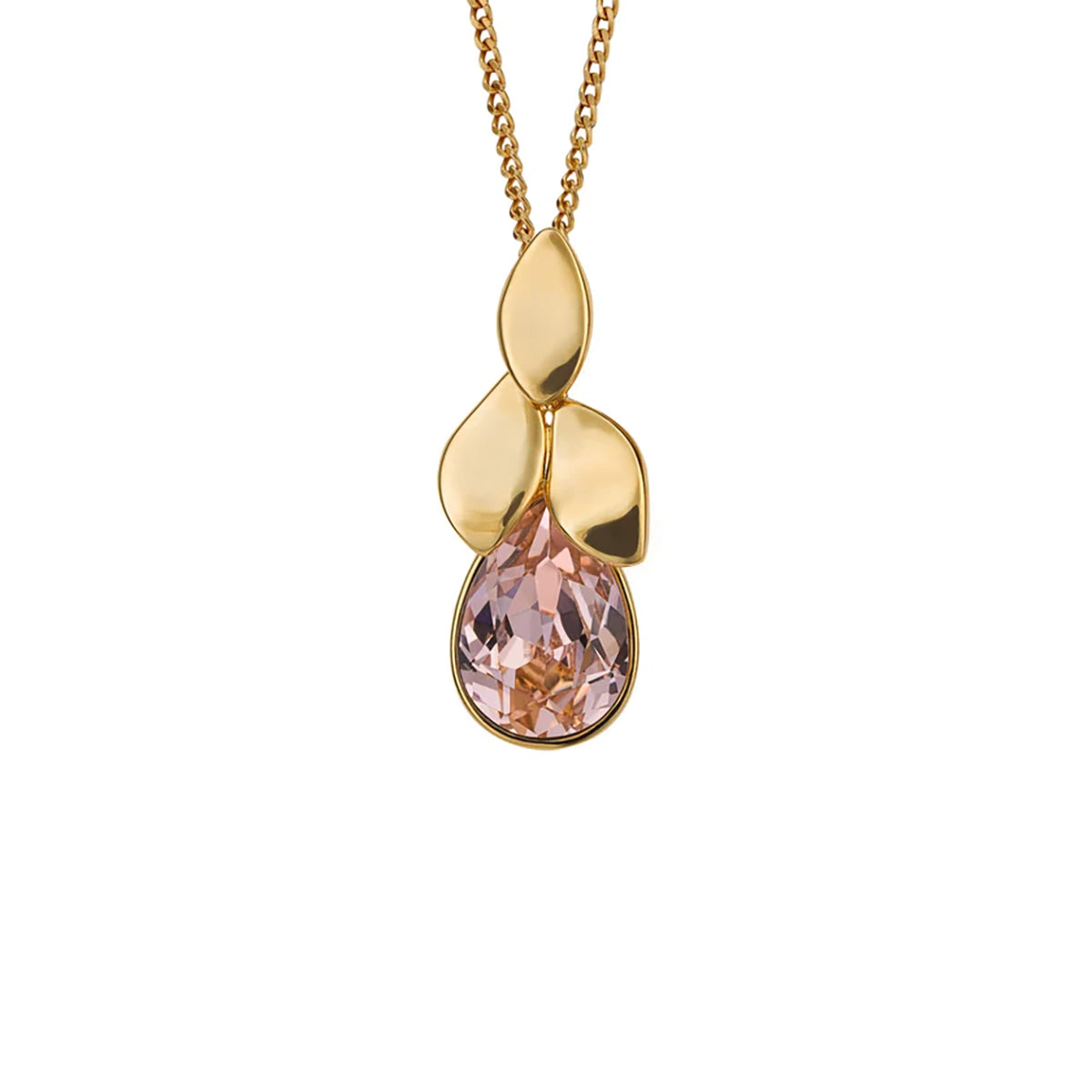Sterling Silver & Gold Plated Petal Drop Pendant Necklace