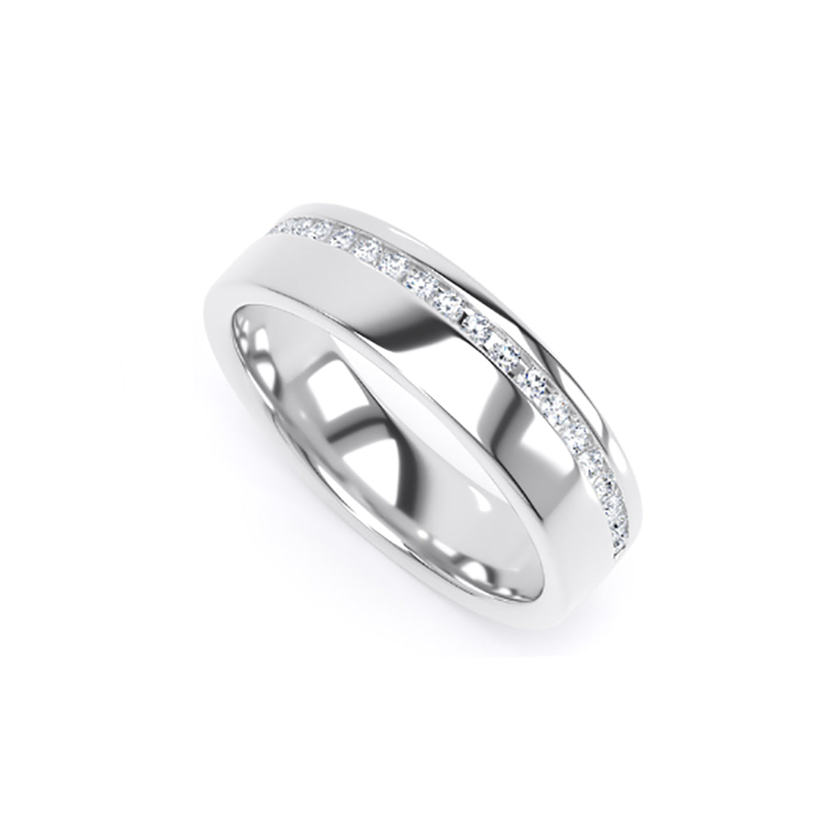 9ct White Gold & Diamond Band