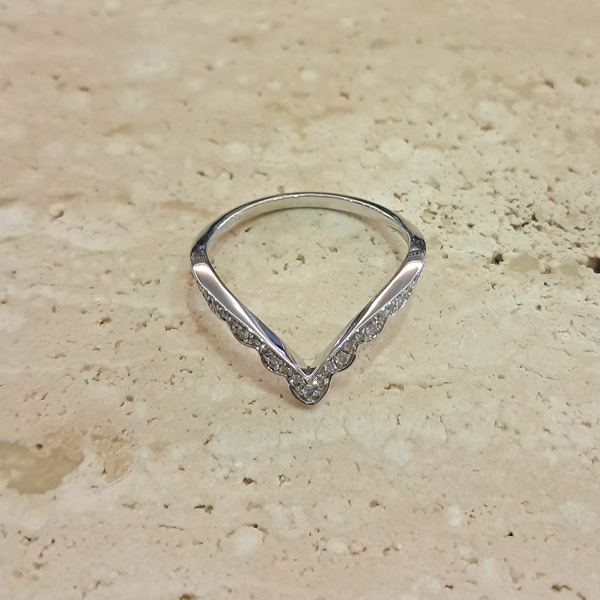 Platinum & Diamond Wishbone Ring