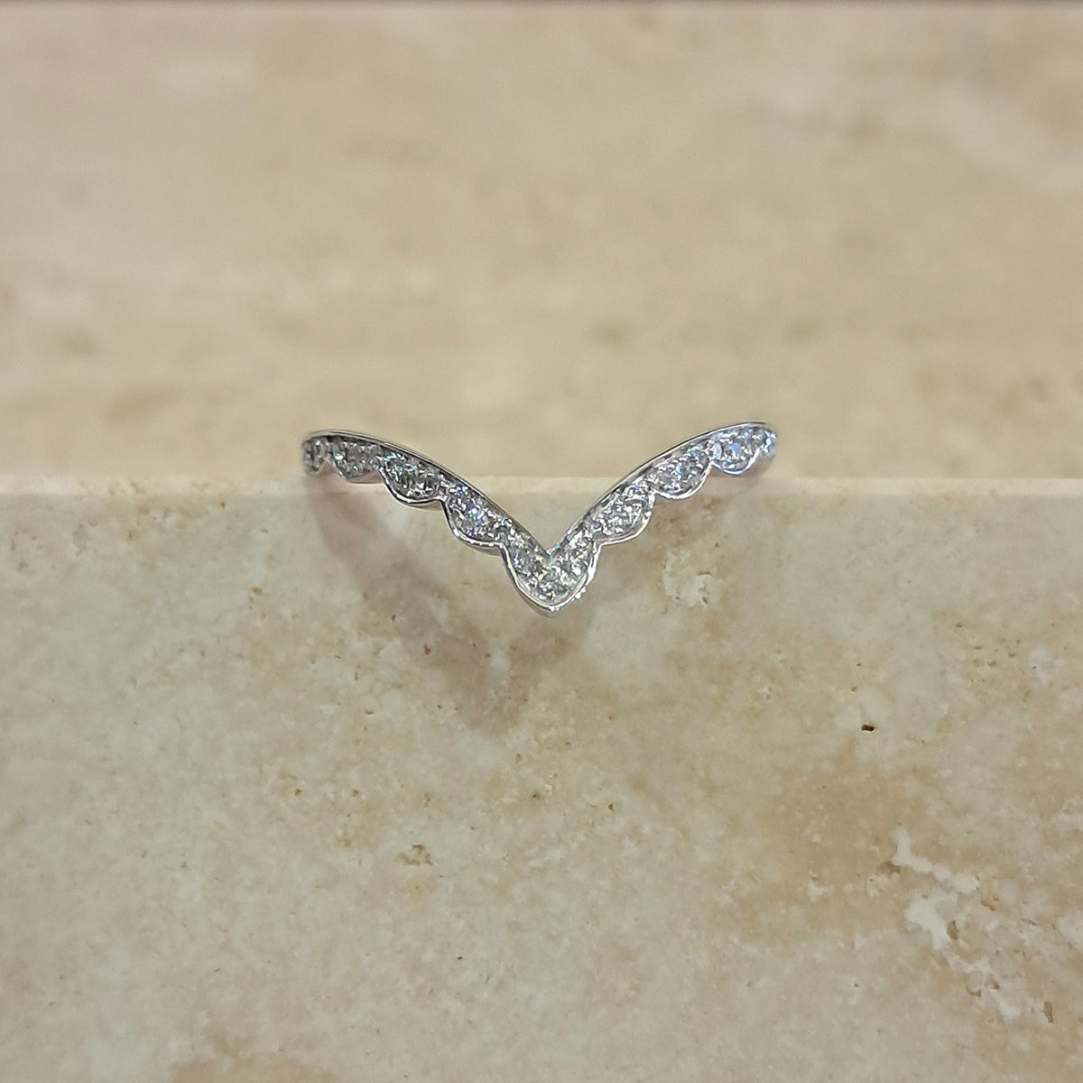 Platinum & Diamond Wishbone Ring