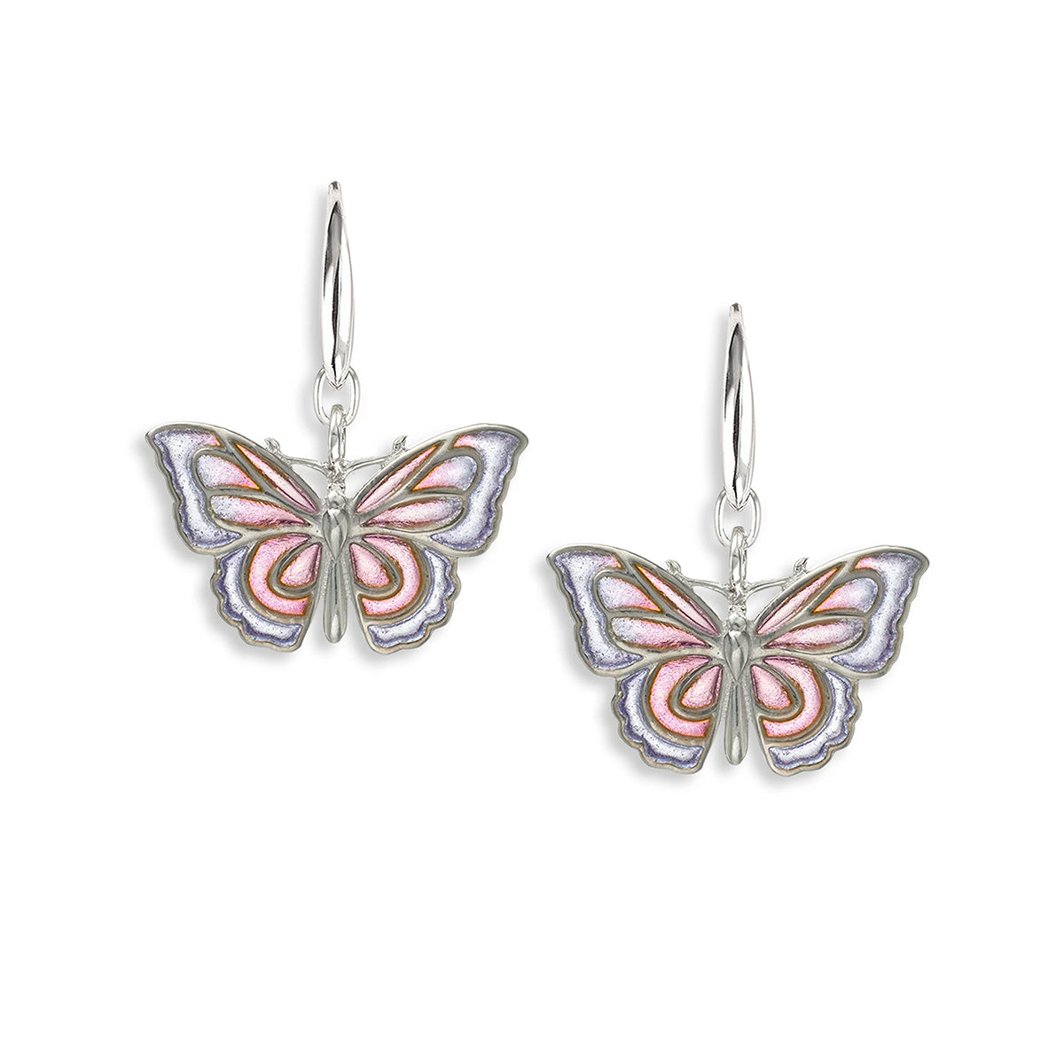 Nicole Barr Purple Plique-a-Jour Butterfly Drop Earrings