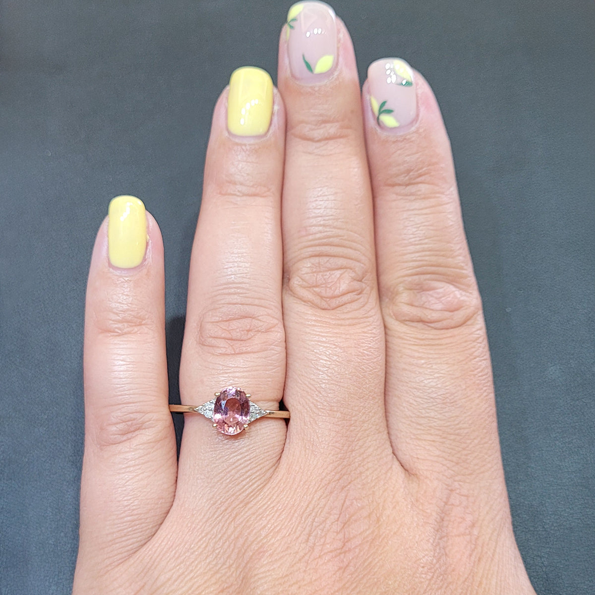 Secondhand 9ct Pink Tourmaline & Diamond Ring