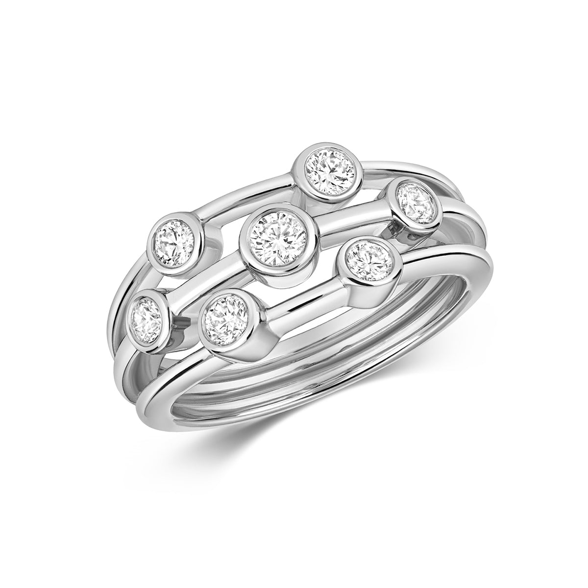 Sterling Silver & Lab Grown Diamond Bubble Ring