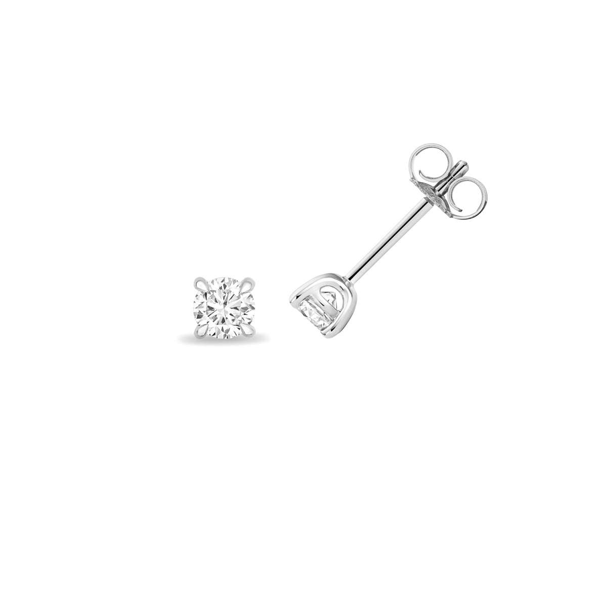 Sterling Silver & Lab Grown Diamond Stud Earrings