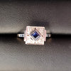 Secondhand Art Deco Style Sapphire & Diamond Ring