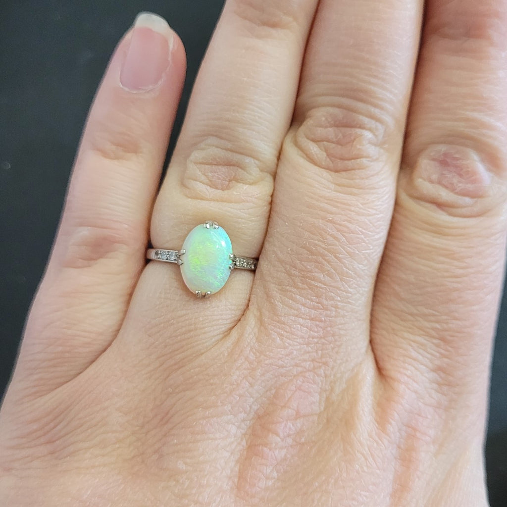 Secondhand Opal & Diamond Ring