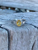 18ct White Gold Yellow Sapphire and Diamond Cluster Ring