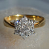 18ct Yellow Gold Diamond Daisy Cluster Ring