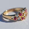 9ct Yellow Gold Ruby & Diamond Bubble Ring