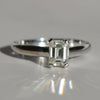 18ct White Gold Step-cut Diamond Solitaire Ring