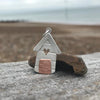 Handmade Medium Silver Beach Hut with Heart Cutout Pendant