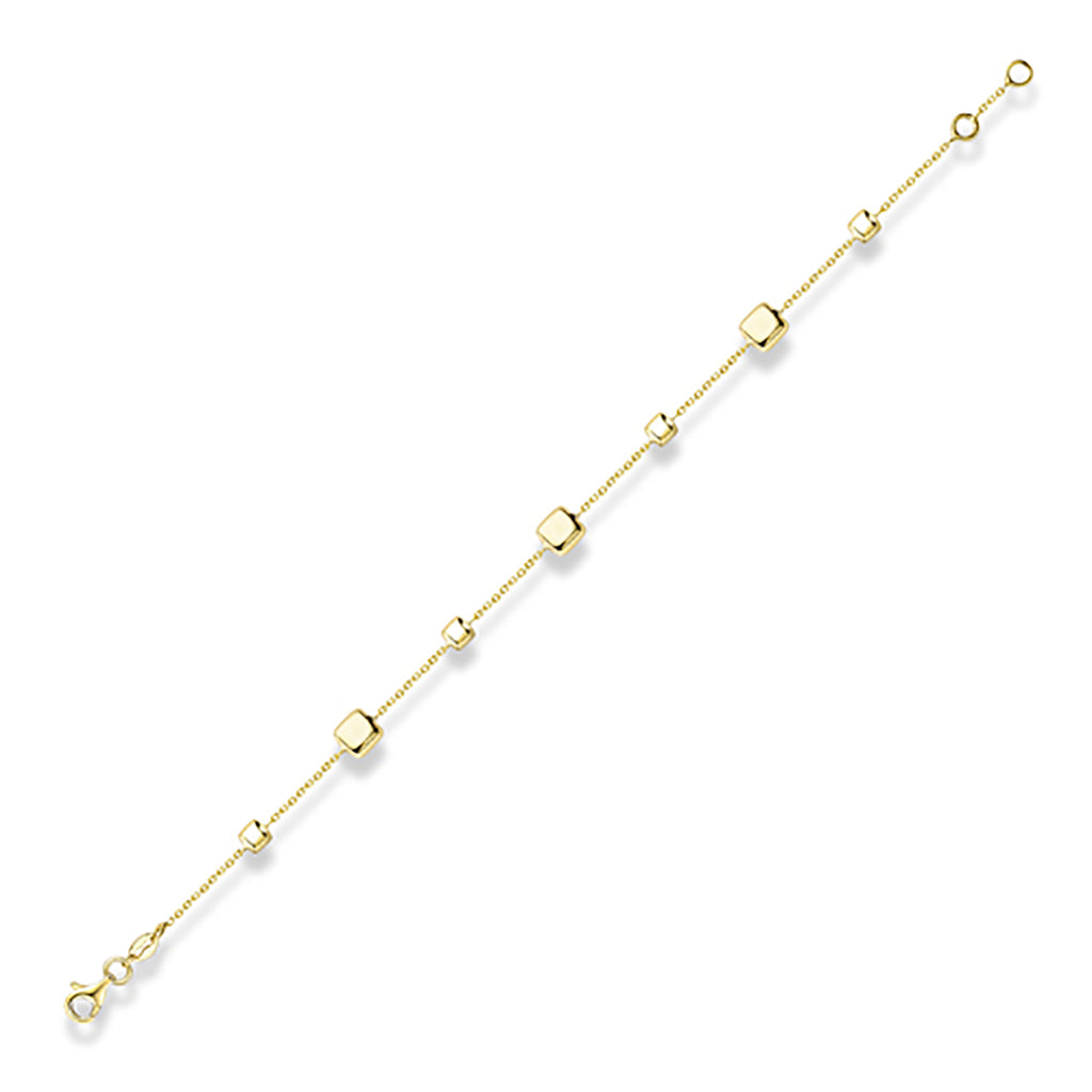 9ct Yellow Gold Square Detailed Bracelet