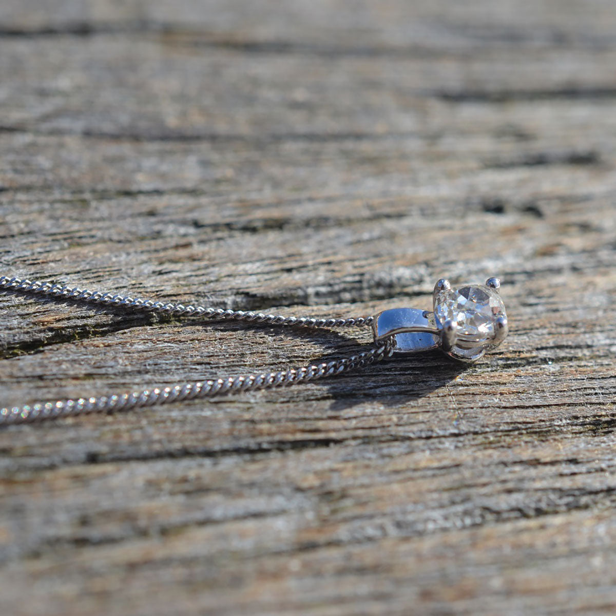 18ct White Gold Diamond Solitaire Pendant