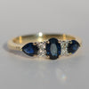 9ct Yellow Gold Trilogy Sapphire & Diamond Ring