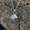 Handmade Silver Tiny Hayling Island Outline And Small Oval And Seagulls Multi Charm Pendant