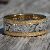 18ct Yellow & White Gold Diamond Floral Band Ring