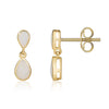 9ct Opal Double Pear Shape Drop Earrings