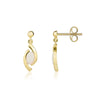 9ct Yellow Gold Single Oval Opal Drop Earrings