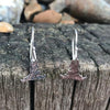 Handmade Silver Hammered Hayling Island Outline Drop Earrings