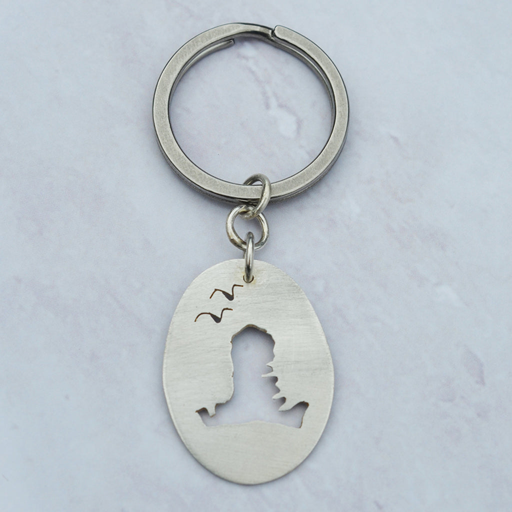 Handmade Medium Oval Hayling Island Key Ring
