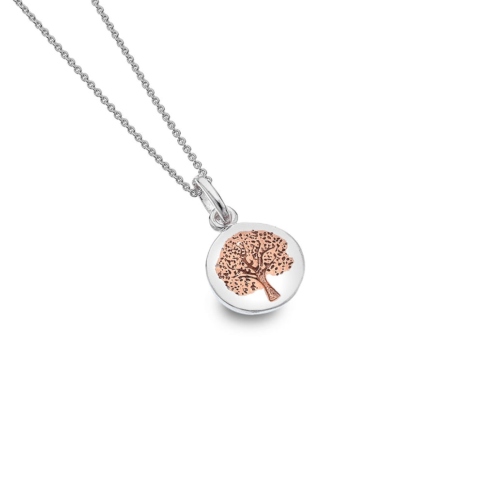 Sterling Silver & Rose Gold Plated Tree of Life Pendant Necklace