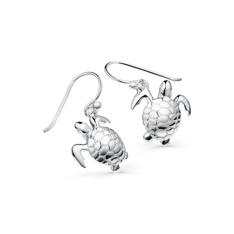 Sterling Silver Turtle Drop Earrings