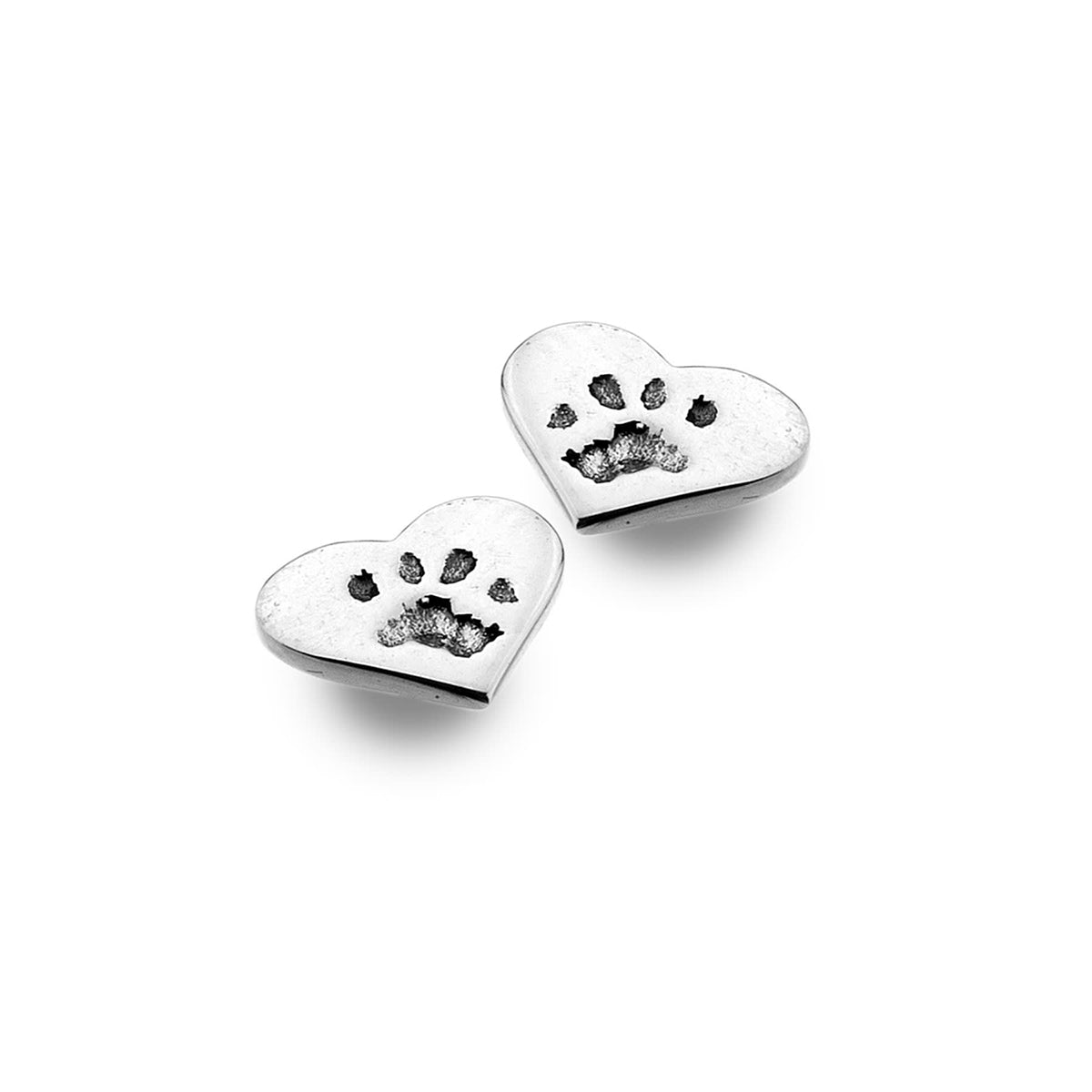 Sterling Silver Paw Print Stud Earrings