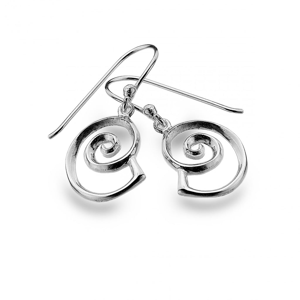 Sterling Silver Nautilus Drop Earrings