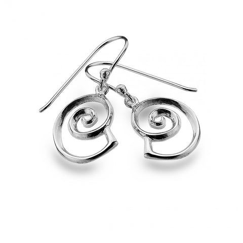 Sterling Silver Nautilus Drop Earrings