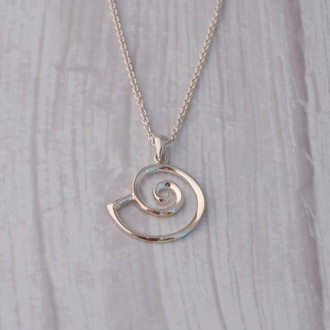 Sterling Silver Nautilus Shell Pendant Necklace