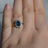 18ct Yellow & White Gold Sapphire & Diamond Oval Cluster Ring