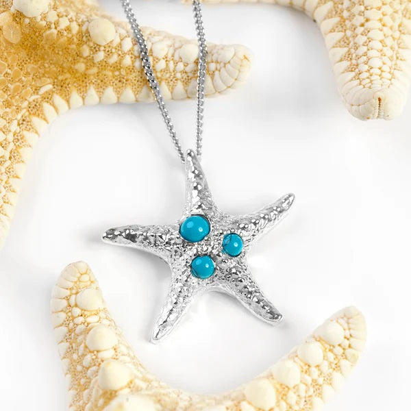 Sterling Silver and Turquoise Starfish Necklace