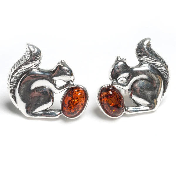 Sterling Silver Squirrel Stud Earrings