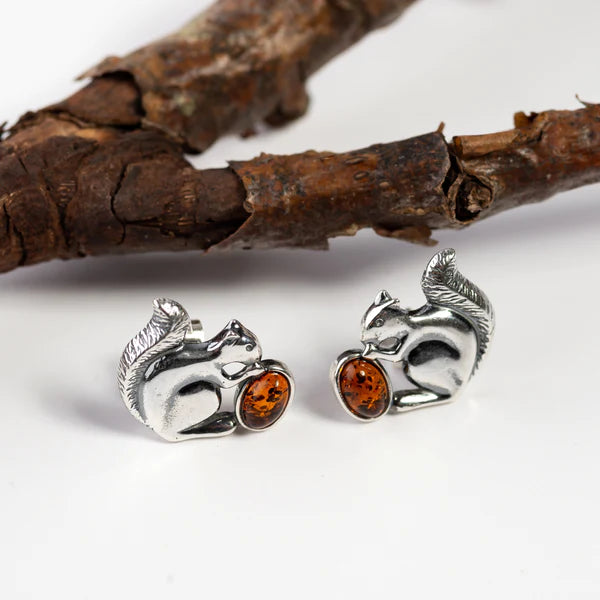 Sterling Silver Squirrel Stud Earrings