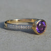 9ct Yellow Gold Amethyst & Diamond Solitaire Ring