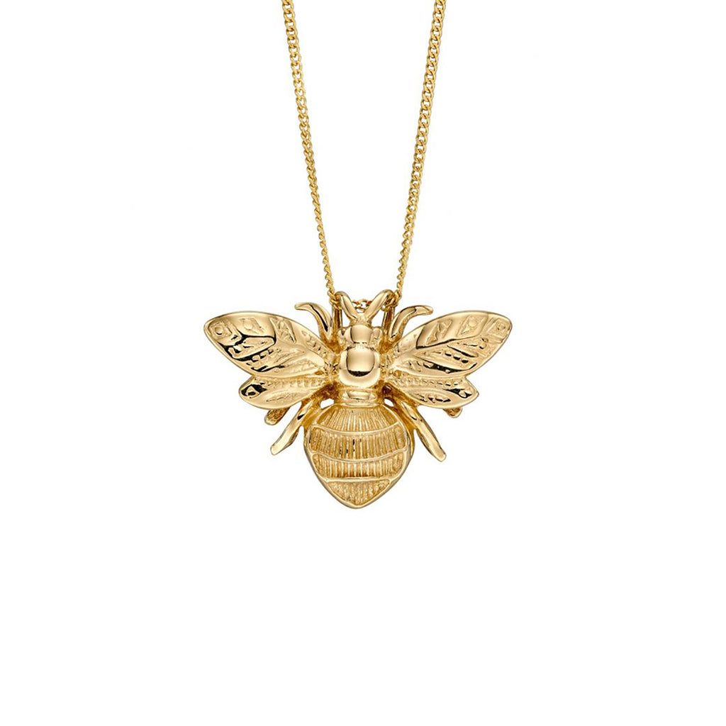 9ct Yellow Gold Bumble Bee Pendant Necklace