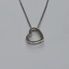 9ct White Gold Heart Pendant Necklace